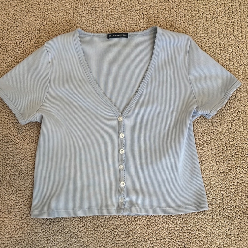 John Galt light blue Zelly short sleeve top lightly worn